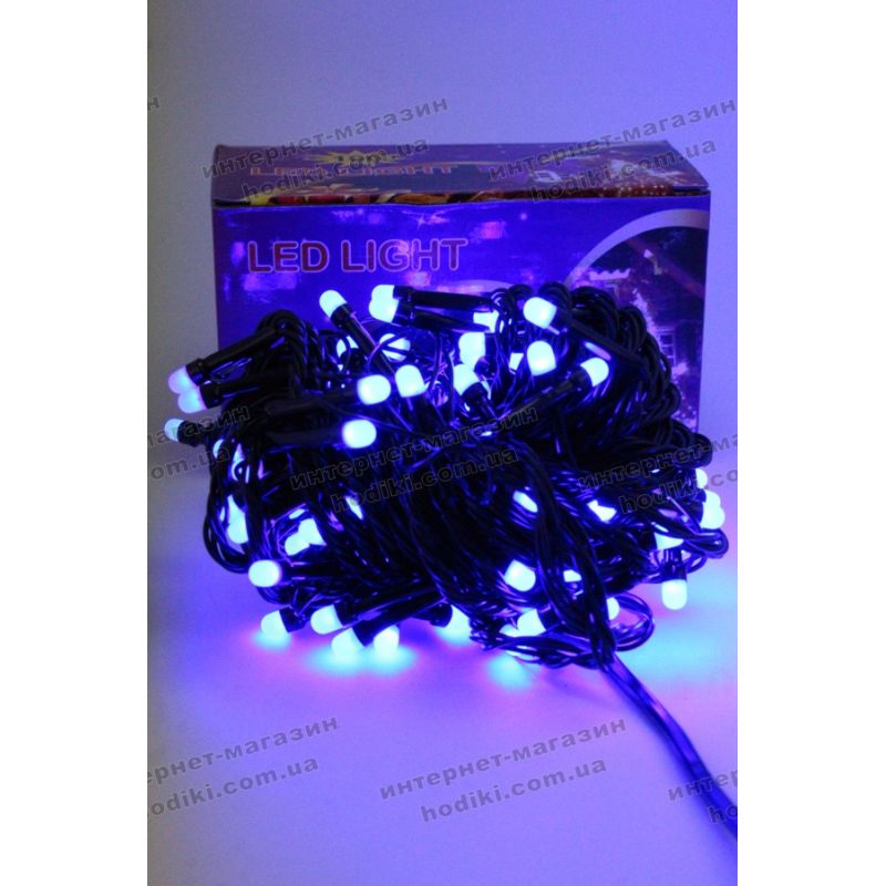 Гірлянда 100 led синя матова (код 6379)