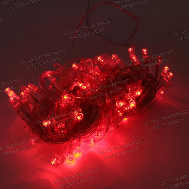 Гирлянда красная 100LED диод  (код 9589)